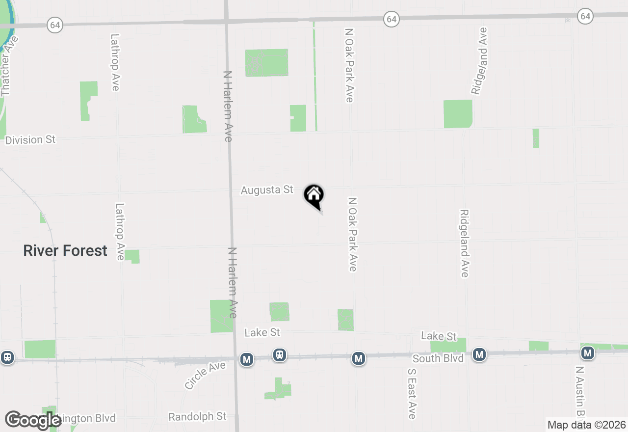 Map of 601 N Kenilworth Avenue, Oak Park, IL 60302