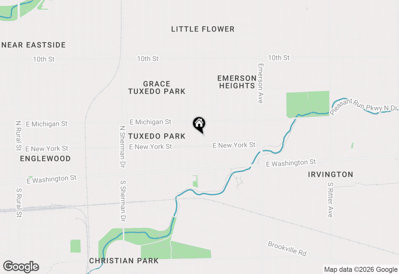 Map of 334 N Drexel Avenue, Indianapolis, IN 46201