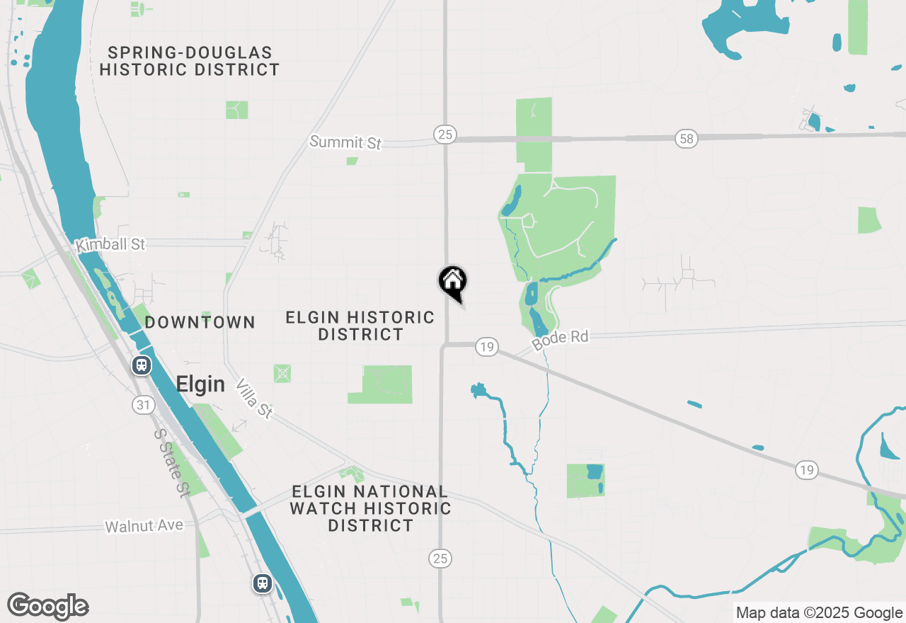 Map of 67 N Liberty Street, Elgin, IL 60120