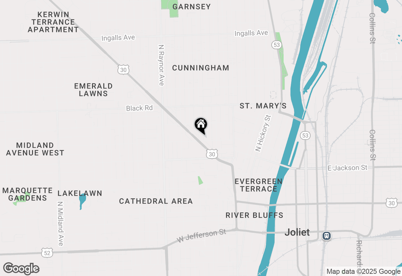 Map of 604 Clement Street, Joliet, IL 60435