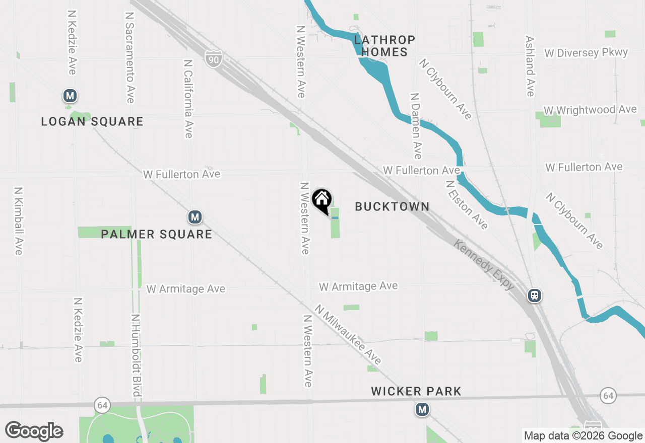 Map of 2165 N Claremont Avenue #1S, Chicago, IL 60647