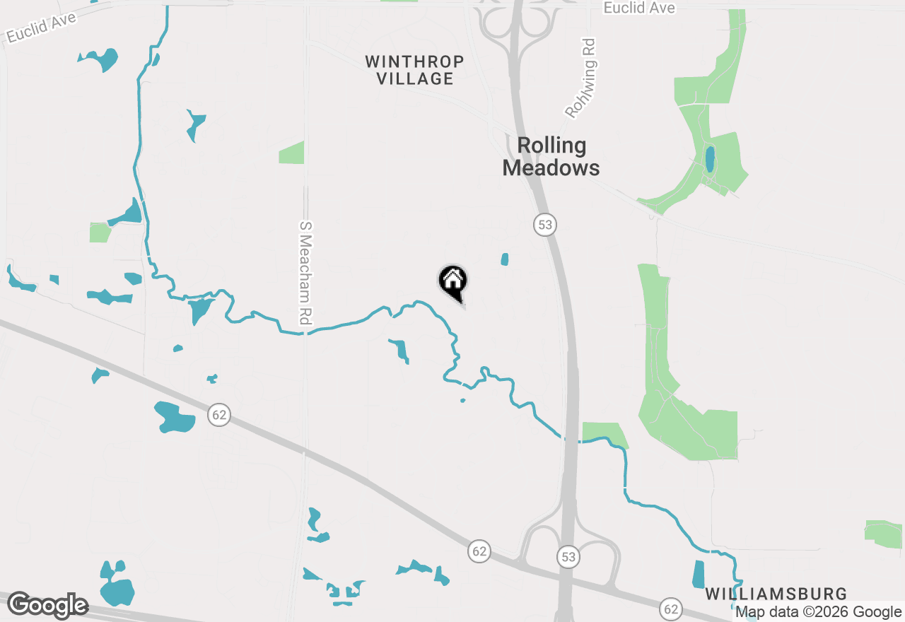 Map of 1 Oak Creek Road, Rolling Meadows, IL 60008