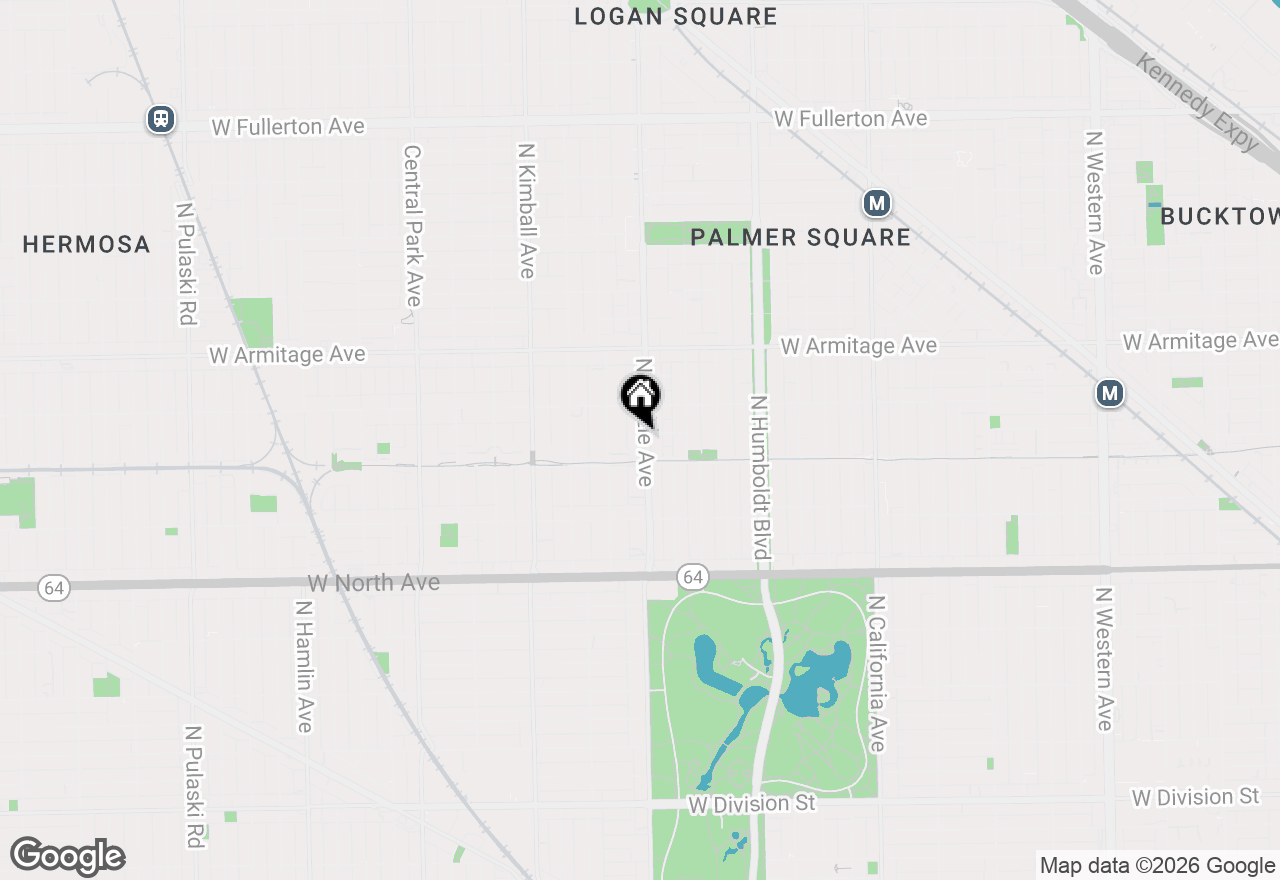 Map of 1822 N Kedzie Avenue #1W, Chicago, IL 60647