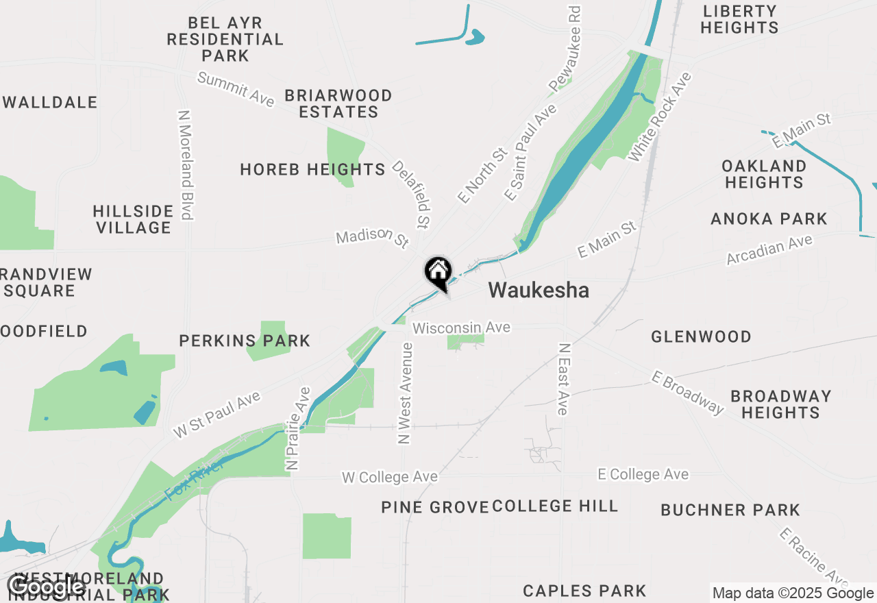 Map of 412 W Main St, Waukesha, WI 53186