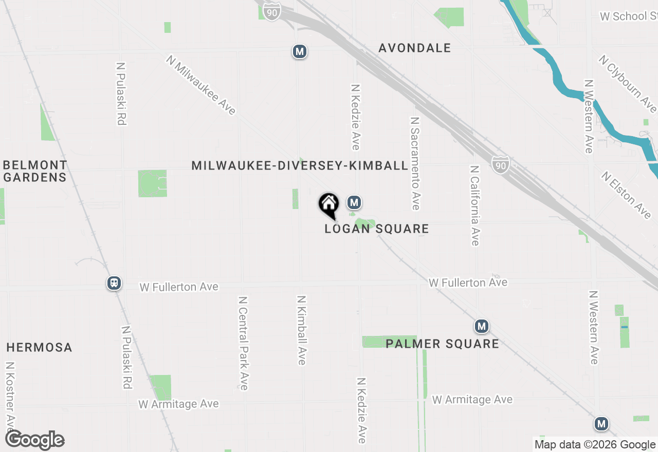 Map of 3265 W Wrightwood Avenue #1T, Chicago, IL 60647