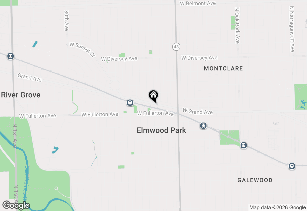 Map of 7353 W Grand Avenue #1E, Elmwood Park, IL 60707