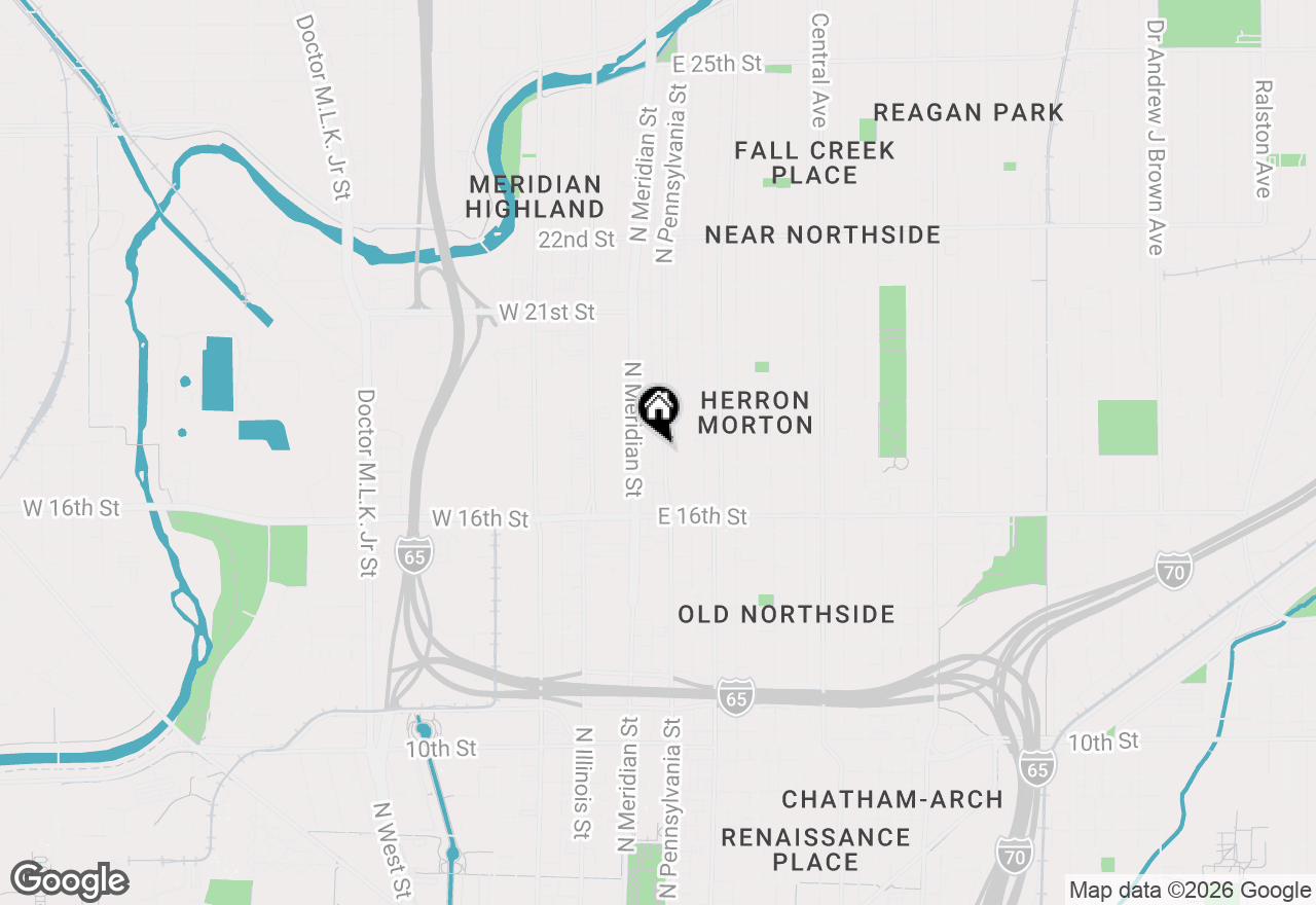 Map of 1734 N Pennsylvania Street #1, Indianapolis, IN 46202