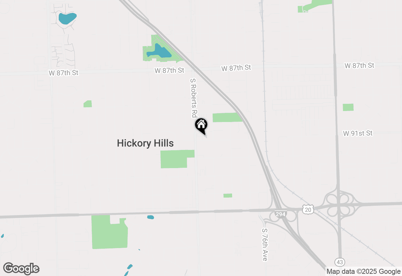 Map of 7920 W 91st Street, Hickory Hills, IL 60457