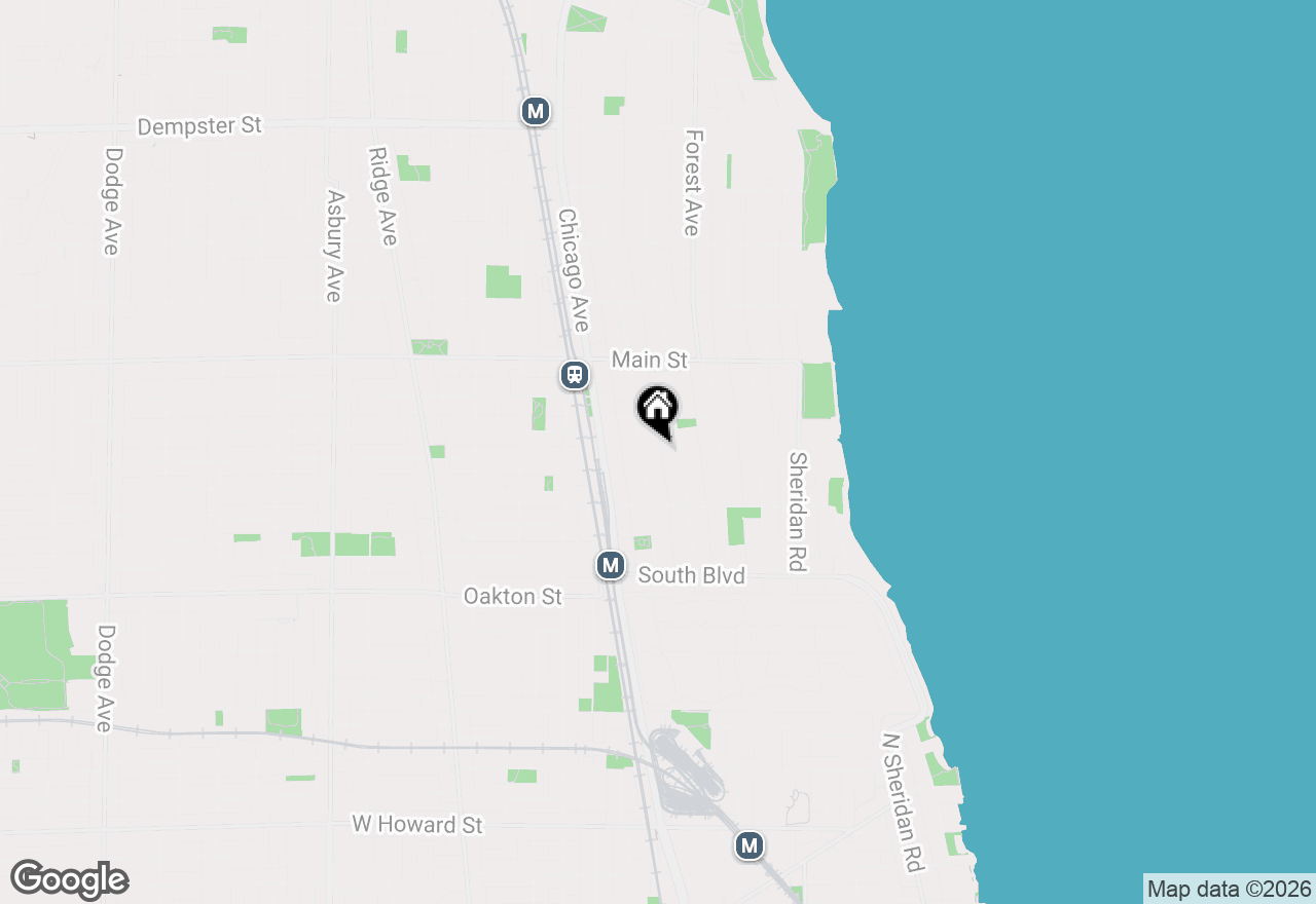 Map of 719 Hinman Avenue #2W, Evanston, IL 60202
