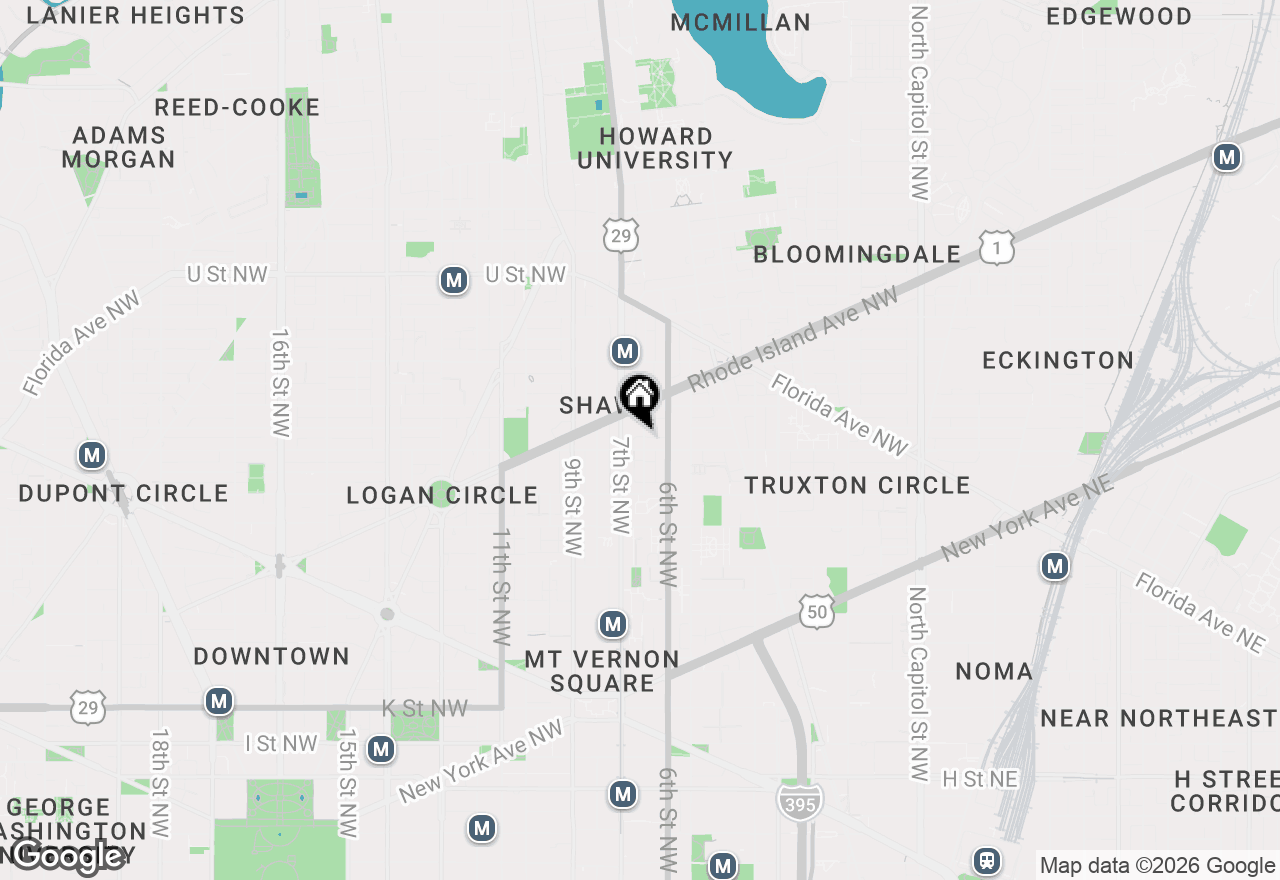 Map of 1610 Marion Street Nw, Washington, DC 20001