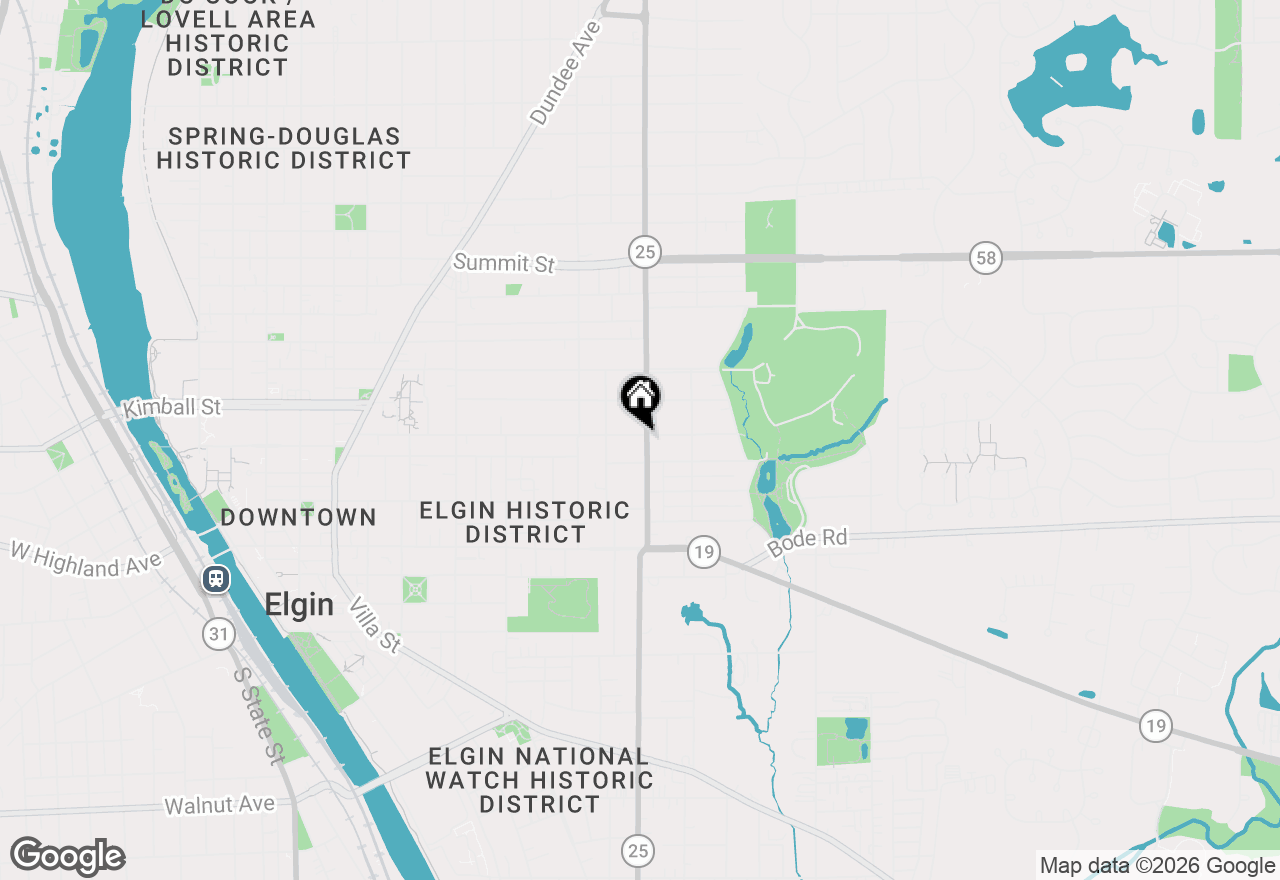 Map of 585 Park Street, Elgin, IL 60120