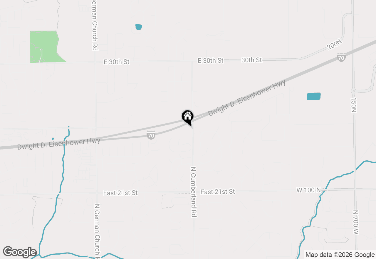 Map of 2490 Cumberland Road, Indianapolis, IN 46229