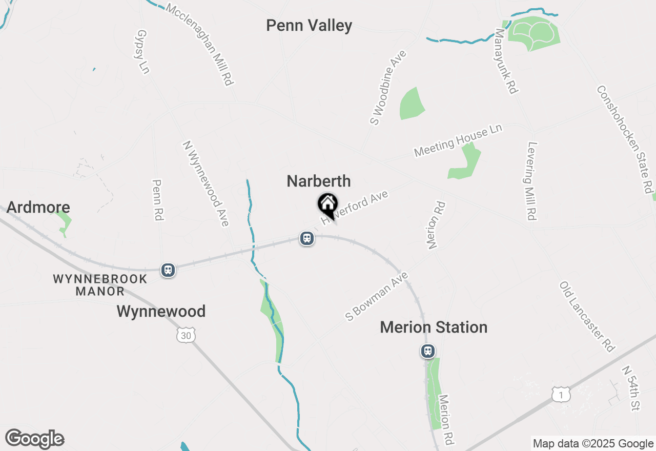 Map of 14 Avon Road, Narberth, PA 19072