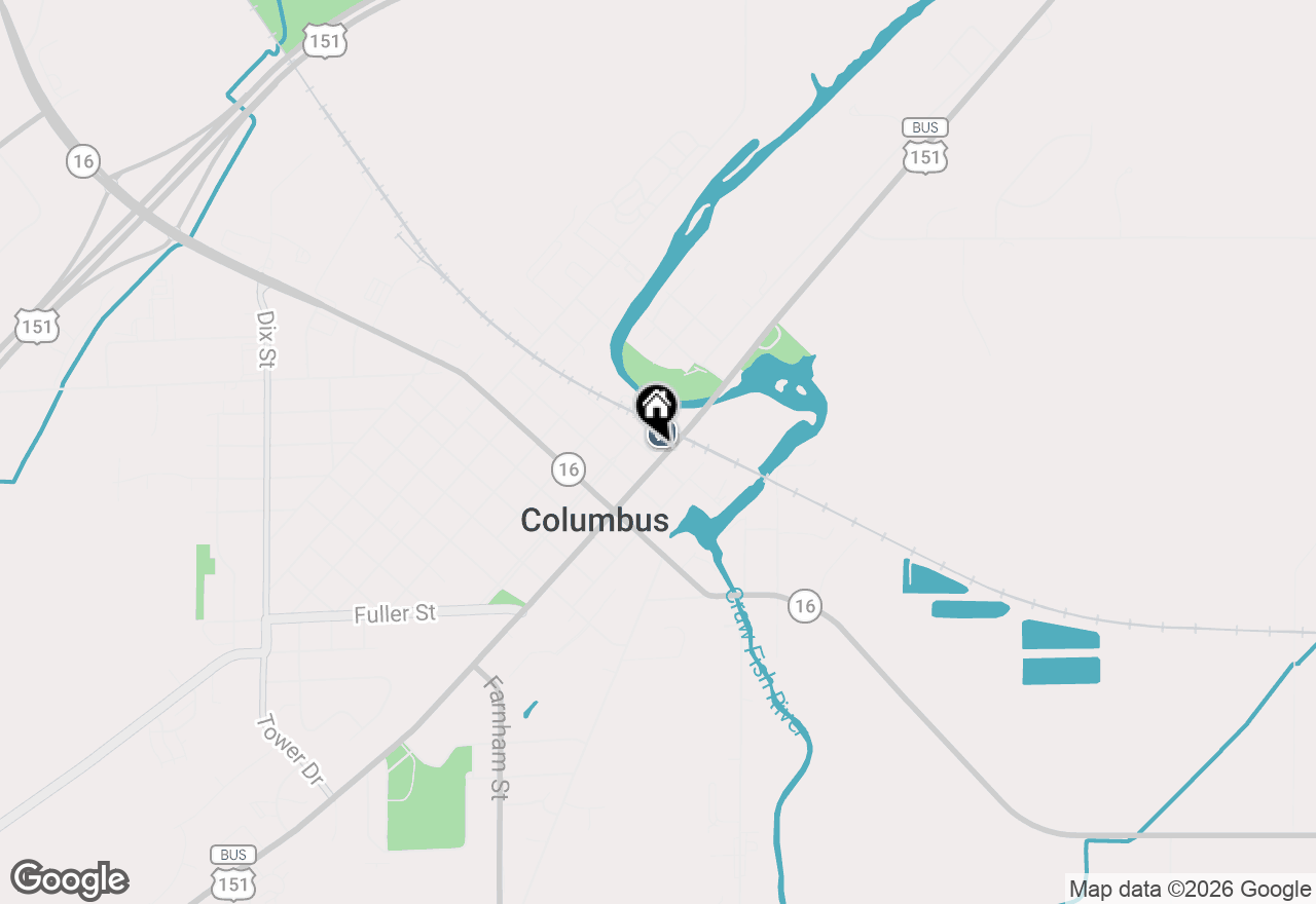 Map of 307 N Ludington Street, Columbus, WI 53925