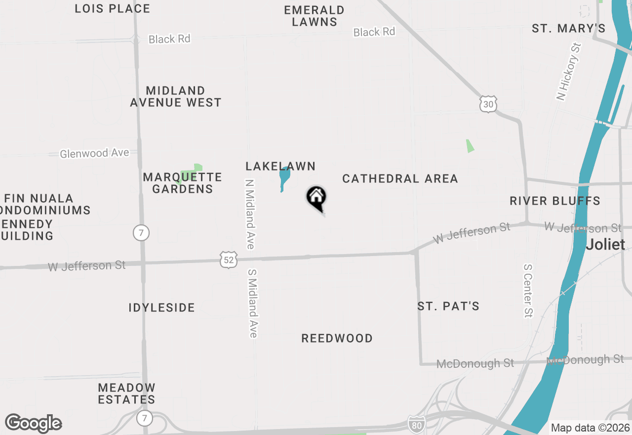 Map of 121 N Reed Street, Joliet, IL 60435