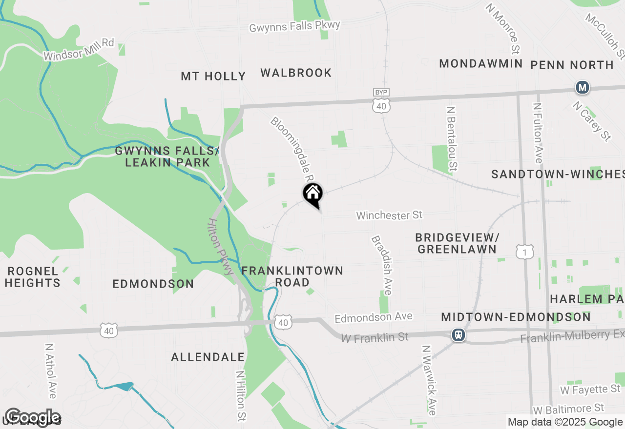 Map of 2904 Winchester Street, Baltimore, MD 21216