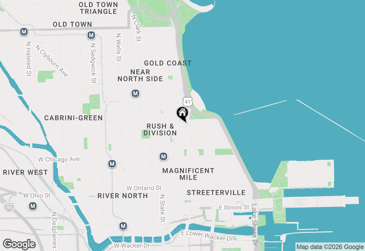 Map of 100 E Walton Street #33H, Chicago, IL 60611