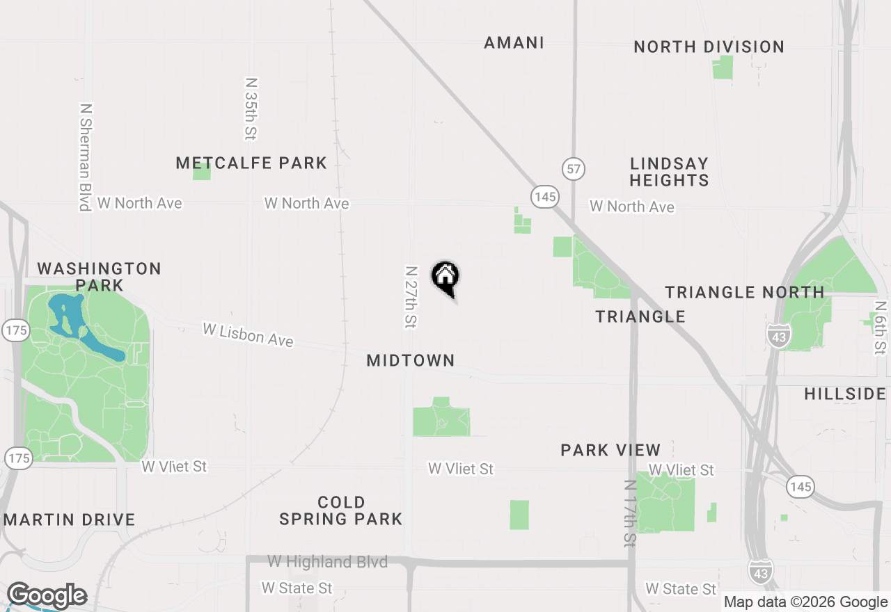 Map of 1949 N 25th St, Milwaukee, WI 53205