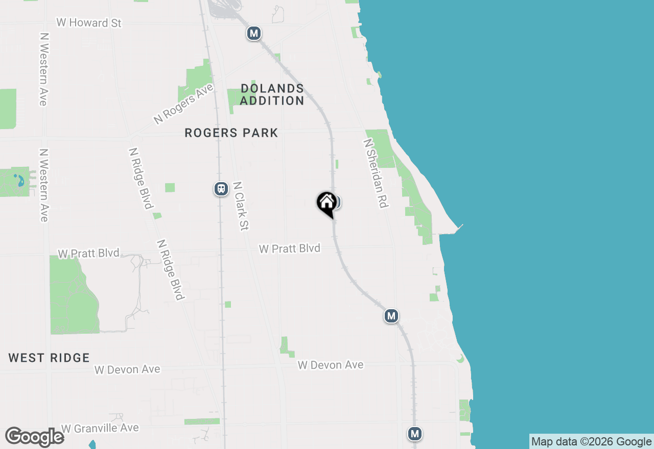 Map of 1416 W Farwell Avenue #1R, Chicago, IL 60626