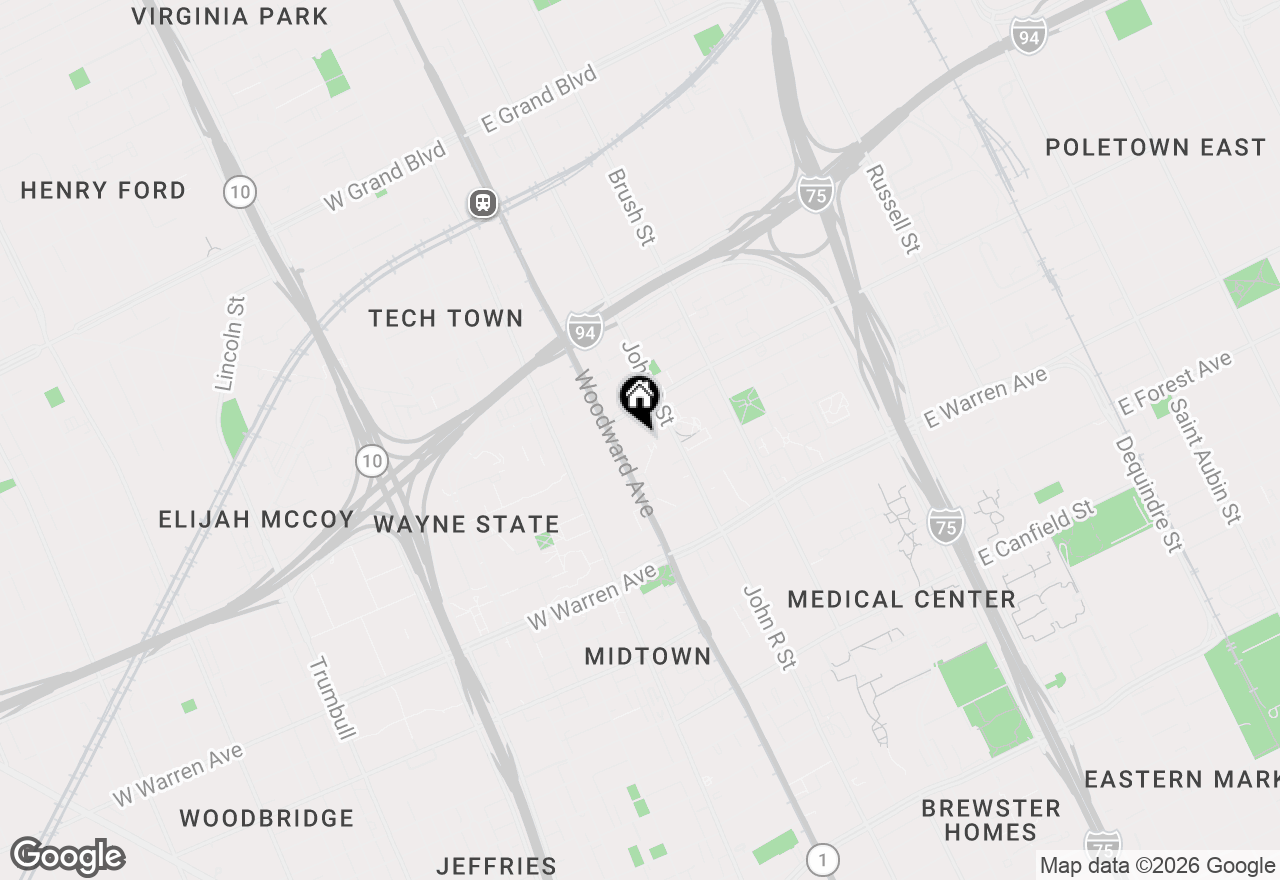 Map of 15 E Kirby Street #829, Detroit, MI 48202