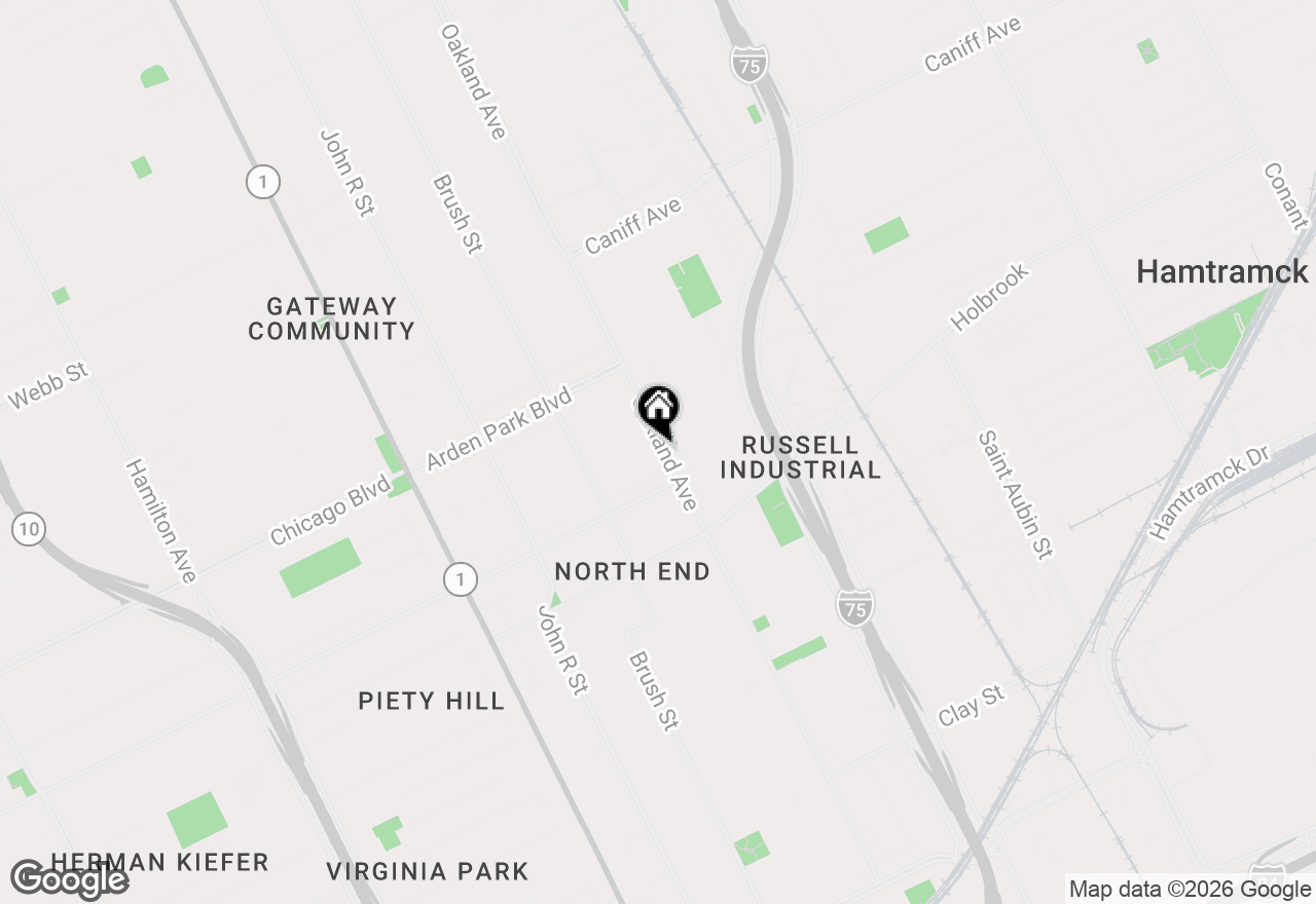 Map of 9301 Oakland Street #204, Detroit, MI 48211