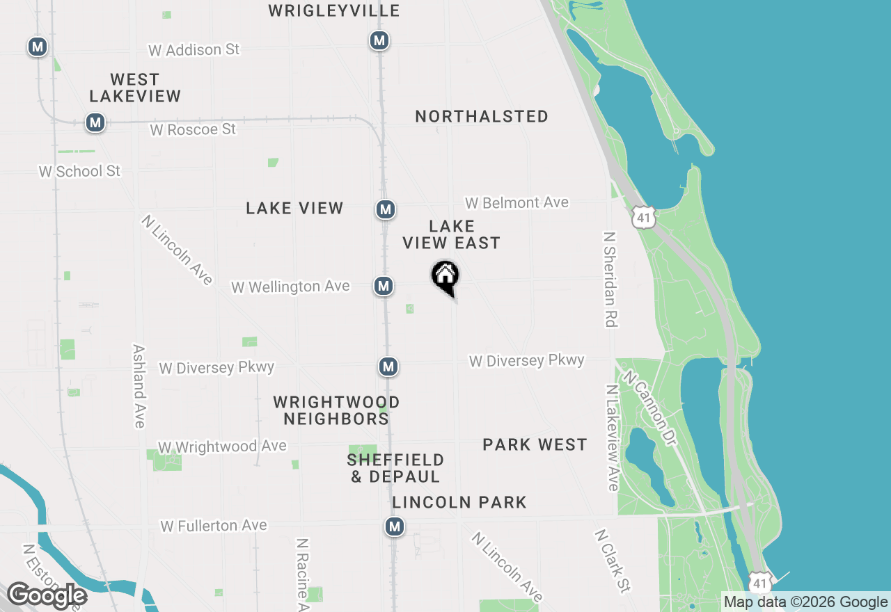 Map of 813 W Oakdale Avenue #1W, Chicago, IL 60657
