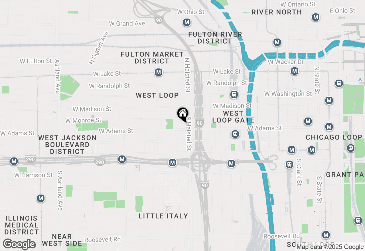 Map of 125 S Green Street #907A, Chicago, IL 60607