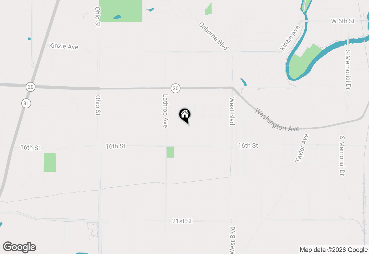 Map of 1423 West Lawn Ave, Racine, WI 53405