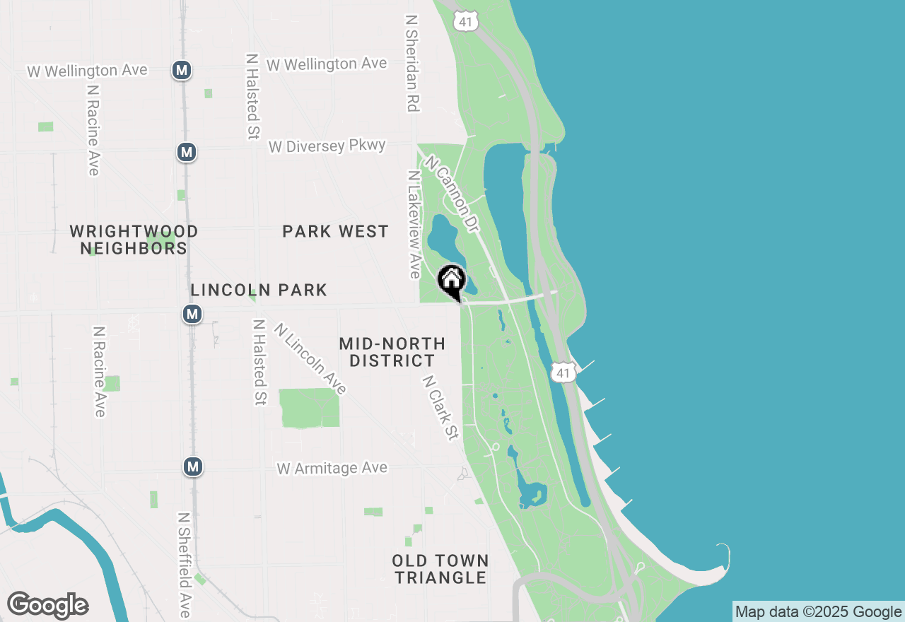 Map of 305 W Fullerton Parkway #3W, Chicago, IL 60614