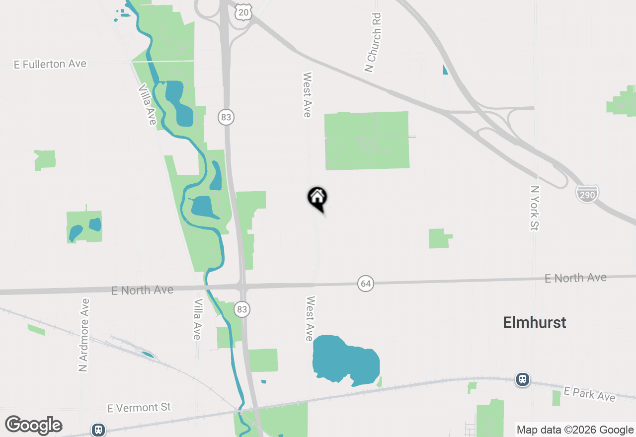Map of 407 N West Avenue, Elmhurst, IL 60126