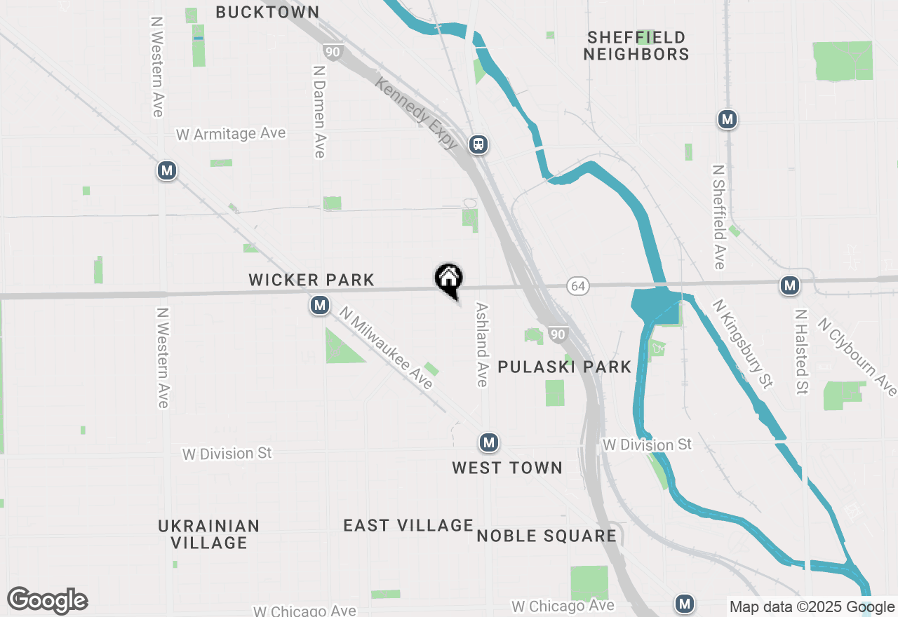 Map of 1521 N Paulina Street #1F, Chicago, IL 60622