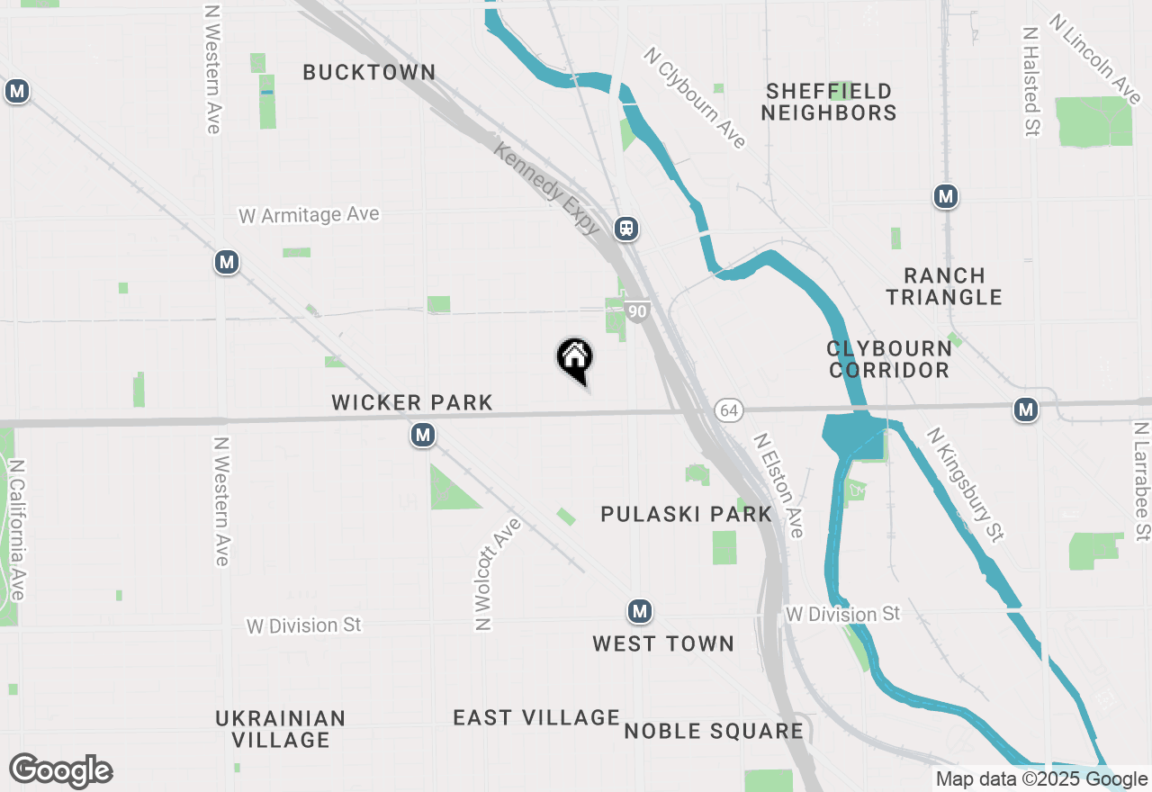 Map of 1616 N Paulina Street #G, Chicago, IL 60622