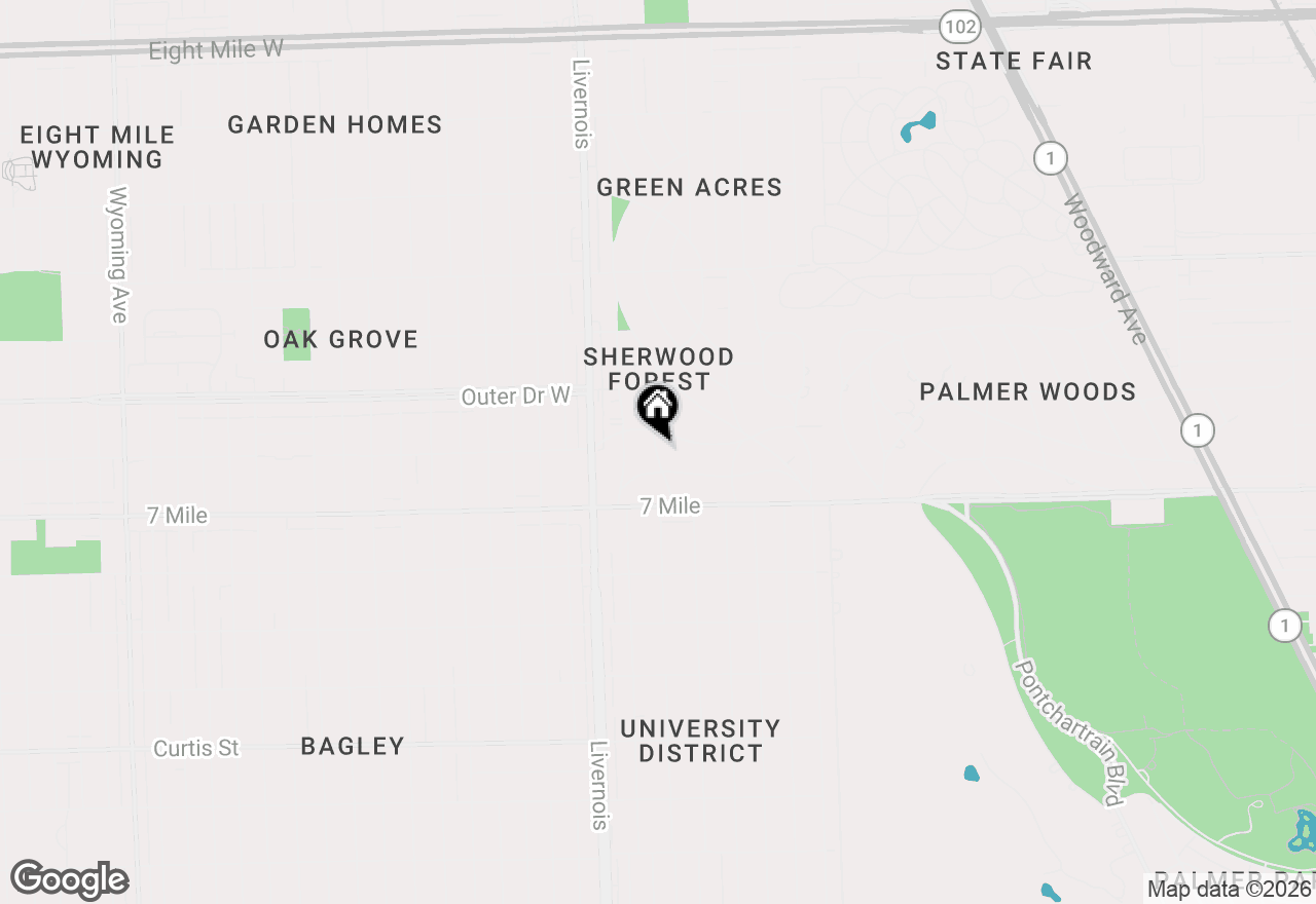 Map of 19232 Berkeley Road, Detroit, MI 48221