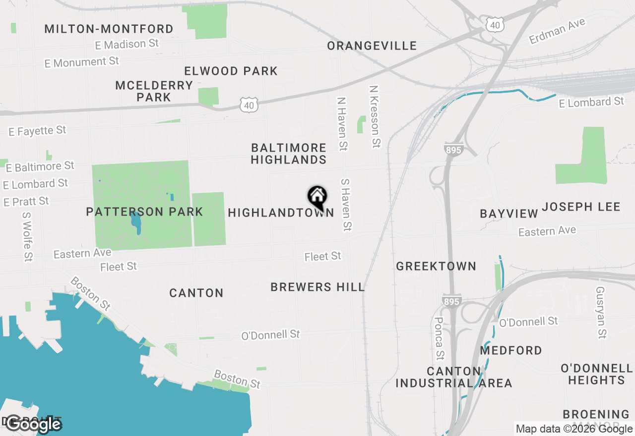 Map of 303 S Eaton Street, Baltimore, MD 21224