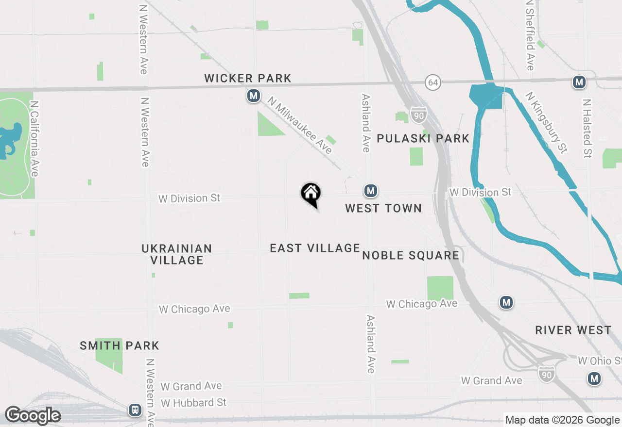 Map of 1120 N Wood Street #1, Chicago, IL 60622