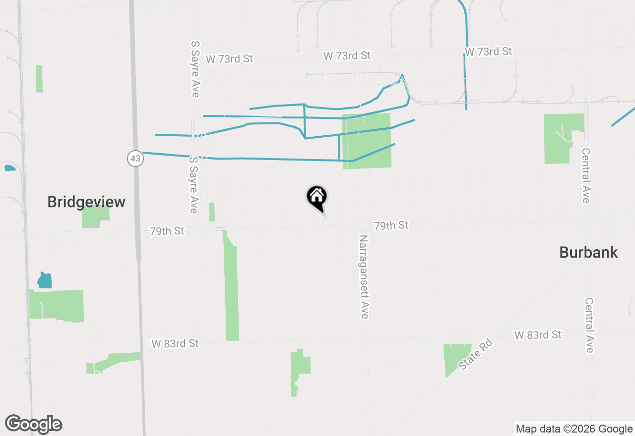 Map of 7852 Neenah Avenue, Burbank, IL 60459