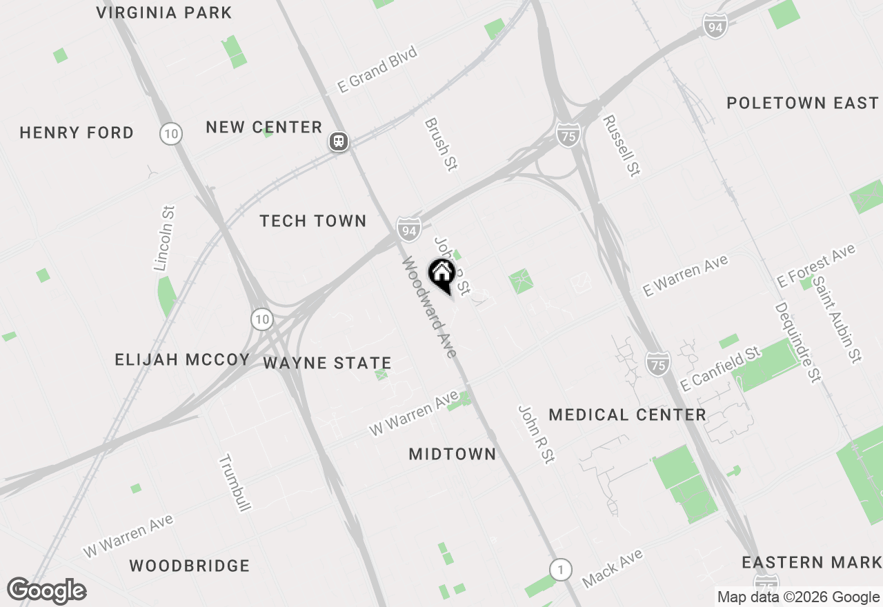 Map of 15 E Kirby Street #826, Detroit, MI 48202