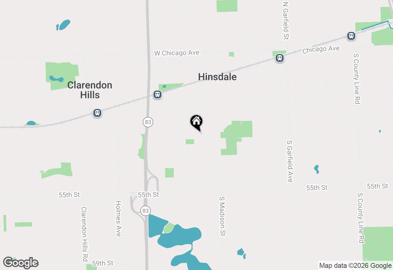 Map of 639 S Bodin Street, Hinsdale, IL 60521