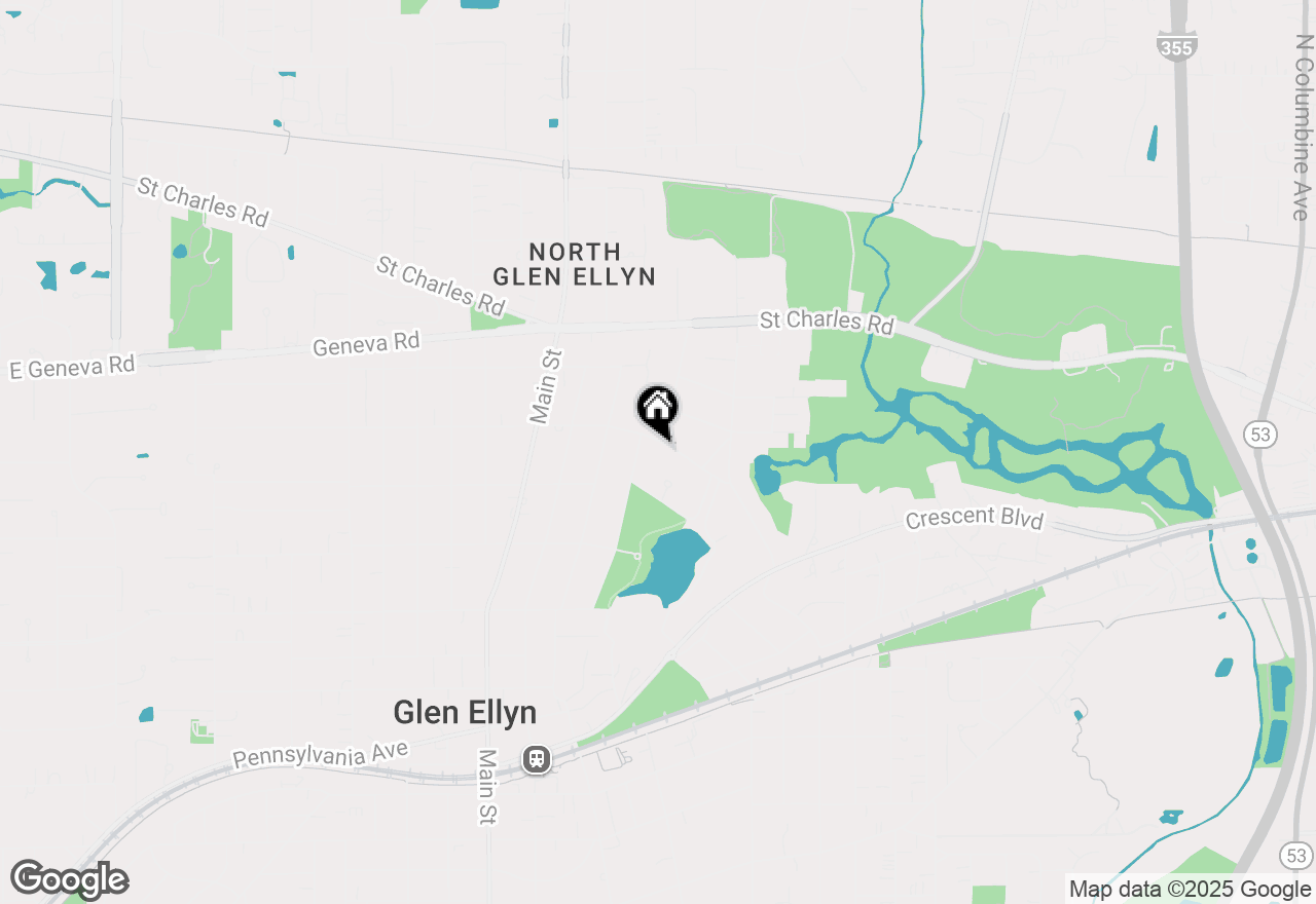 Map of 665 Oak Street, Glen Ellyn, IL 60137