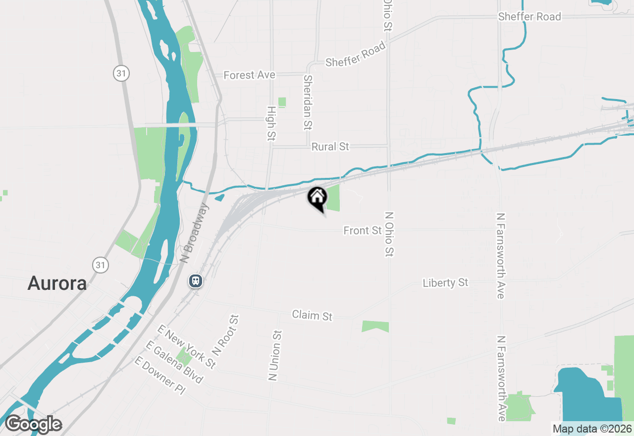 Map of 747 Delius Street, Aurora, IL 60505