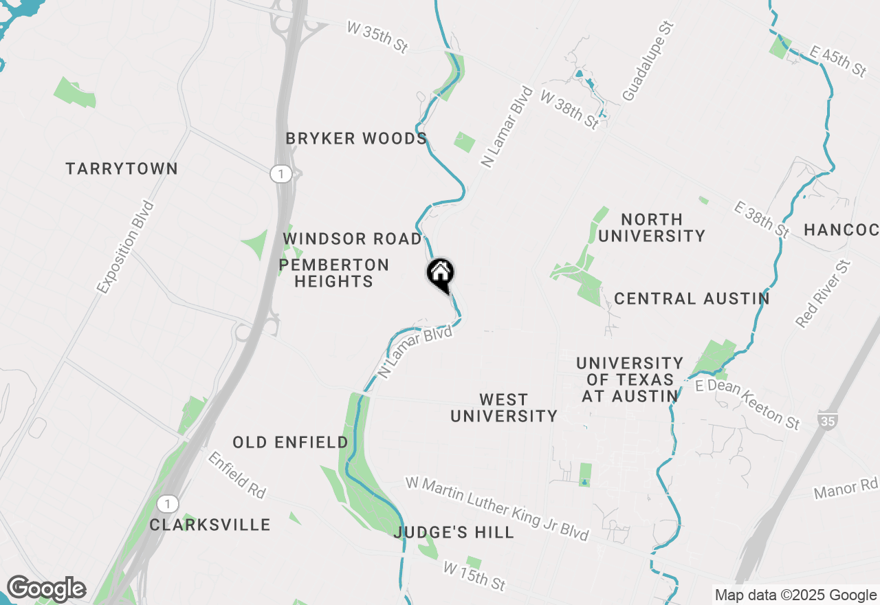 Map of 1012 Gaston Ave, Austin, TX 78703