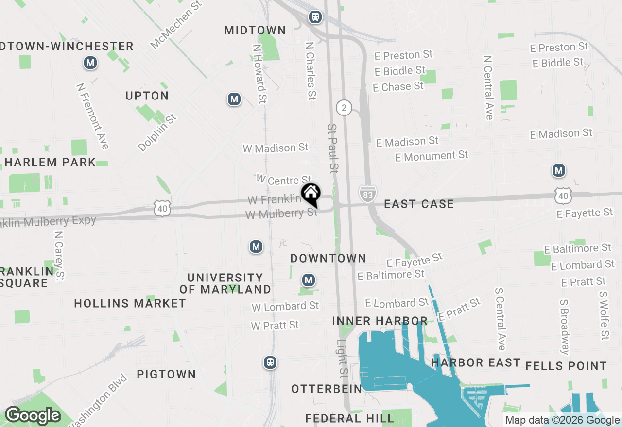 Map of 7 W Mulberry Street #01, Baltimore, MD 21201