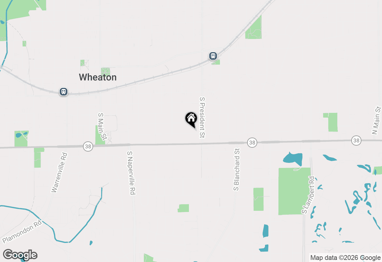 Map of 829 E Evergreen Street, Wheaton, IL 60187