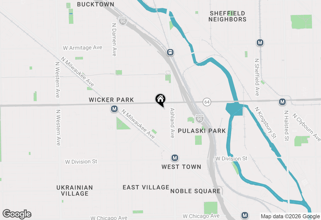 Map of 1521 N Paulina Street #4F, Chicago, IL 60622