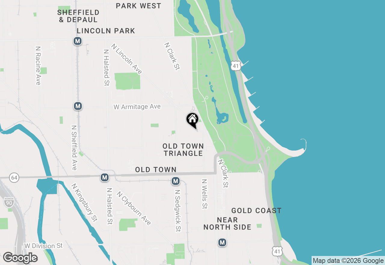Map of 1824 N Lincoln Park West #100C, Chicago, IL 60614