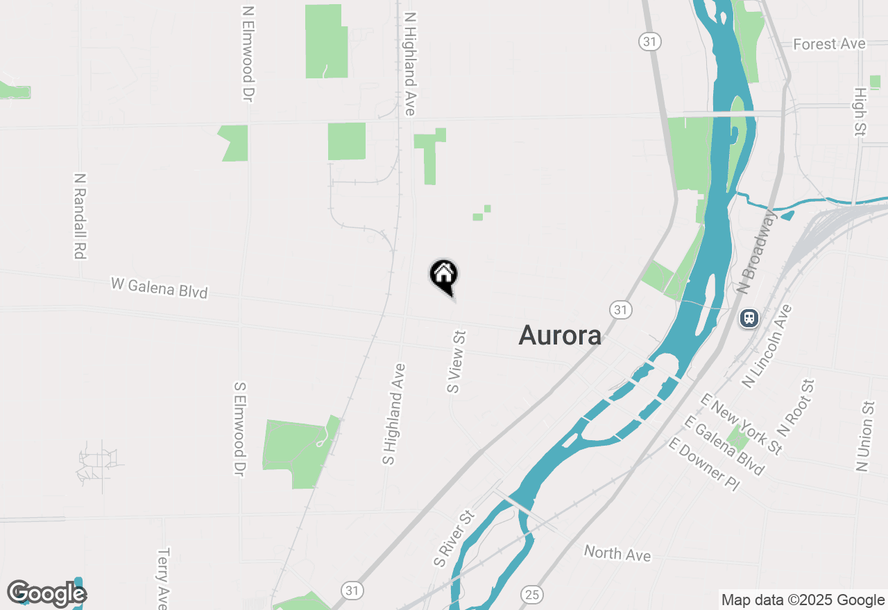 Map of 19 N May Street, Aurora, IL 60506