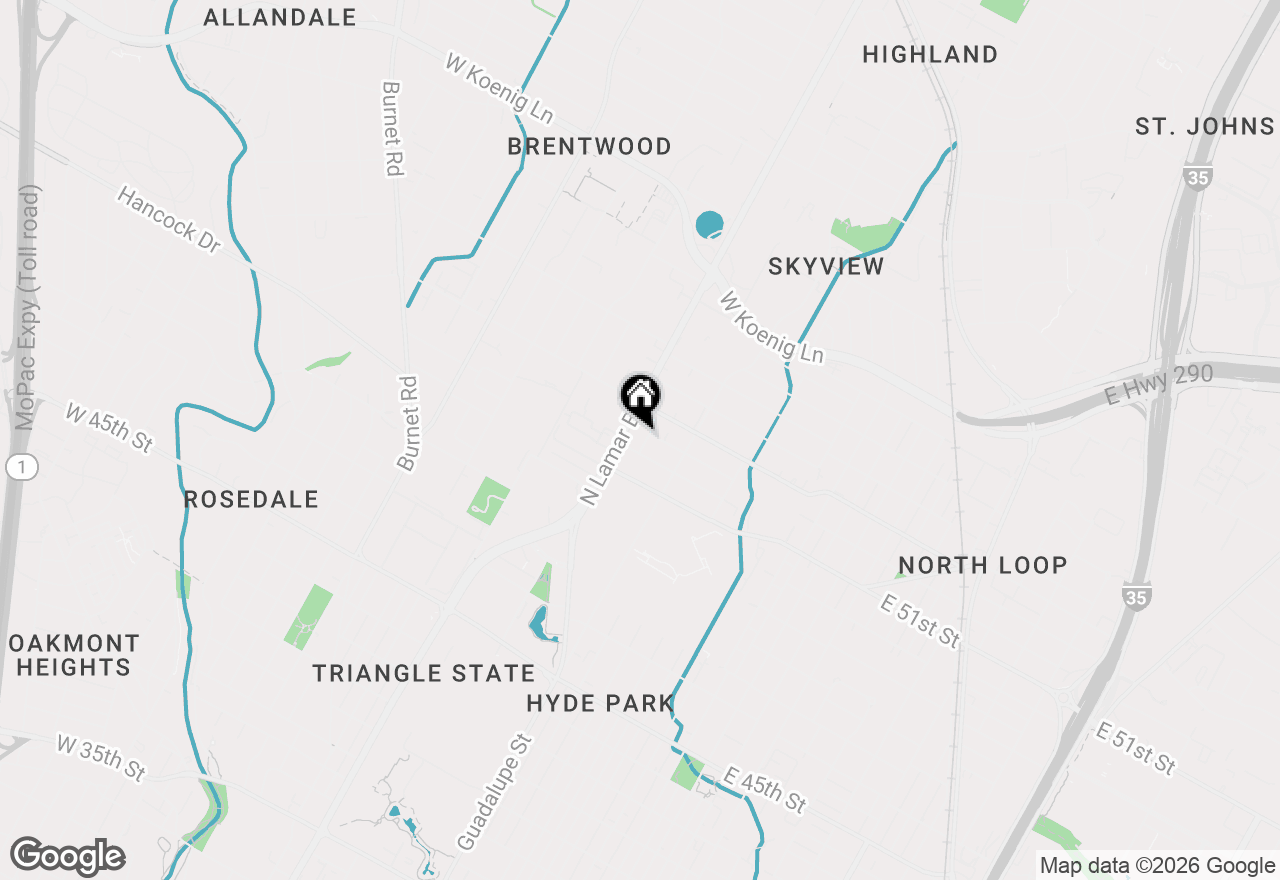 Map of 5204 Huisache St #1, Austin, TX 78751