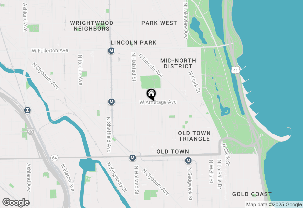 Map of 647 W Armitage Avenue, Chicago, IL 60614