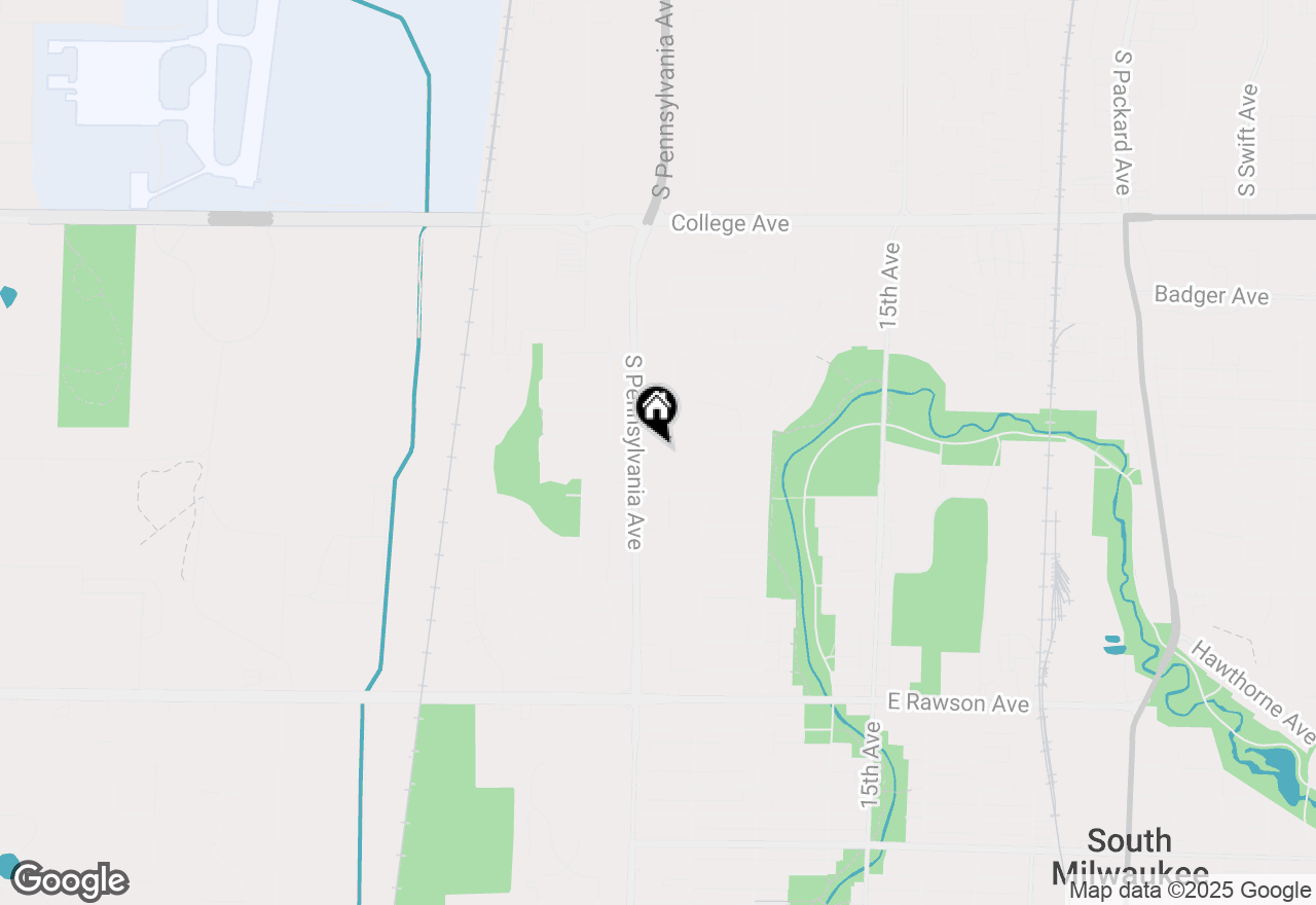 Map of 1828 Oak St, South Milwaukee, WI 53172