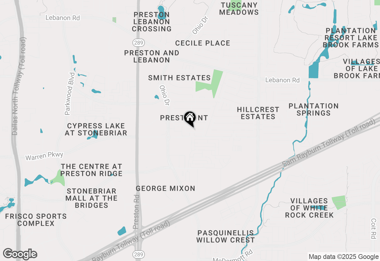 Map of 9612 Shelby Place, Frisco, TX 75035